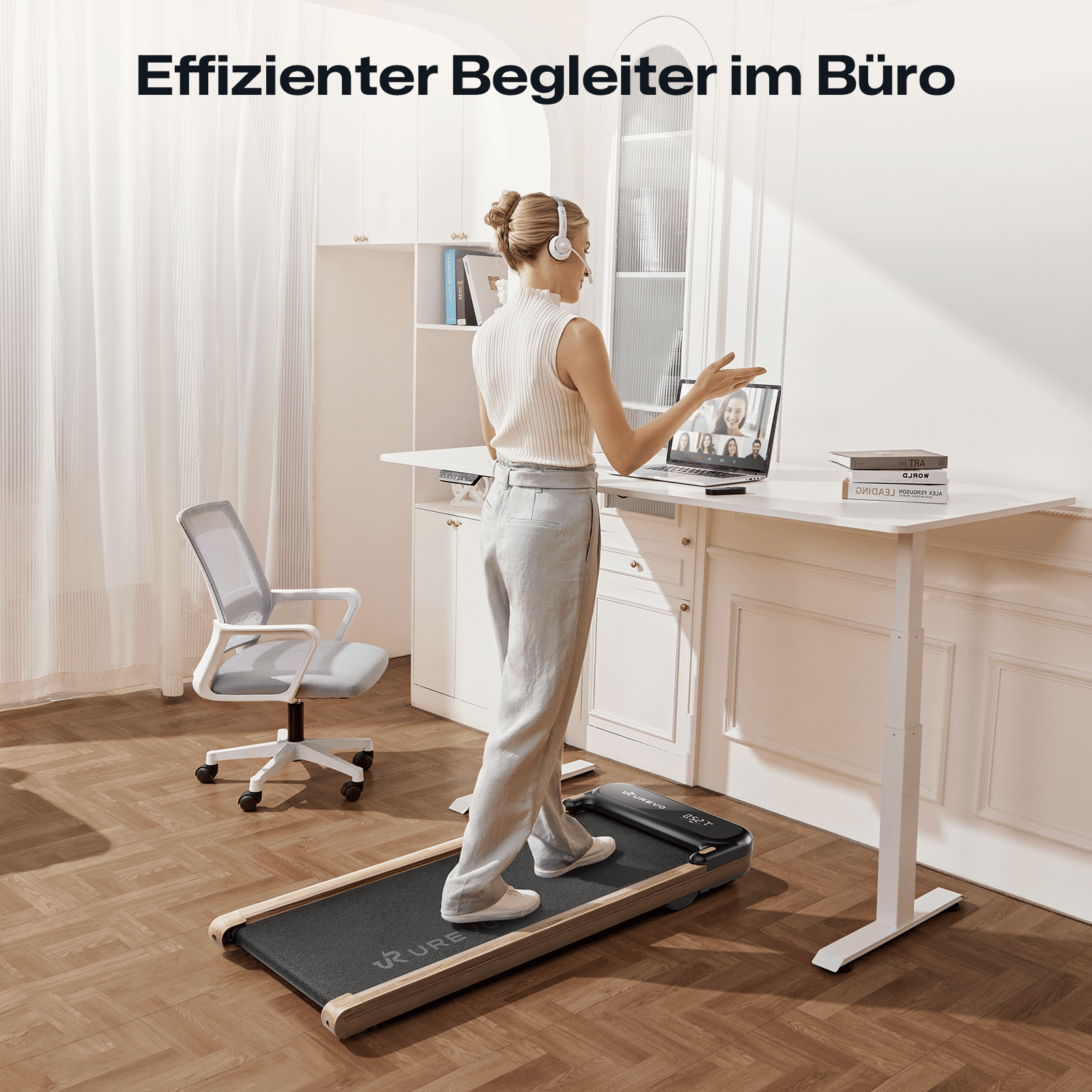 UREVO Spacewalk E4 Laufband – der effiziente Begleiter für aktives Arbeiten im Homeoffice.