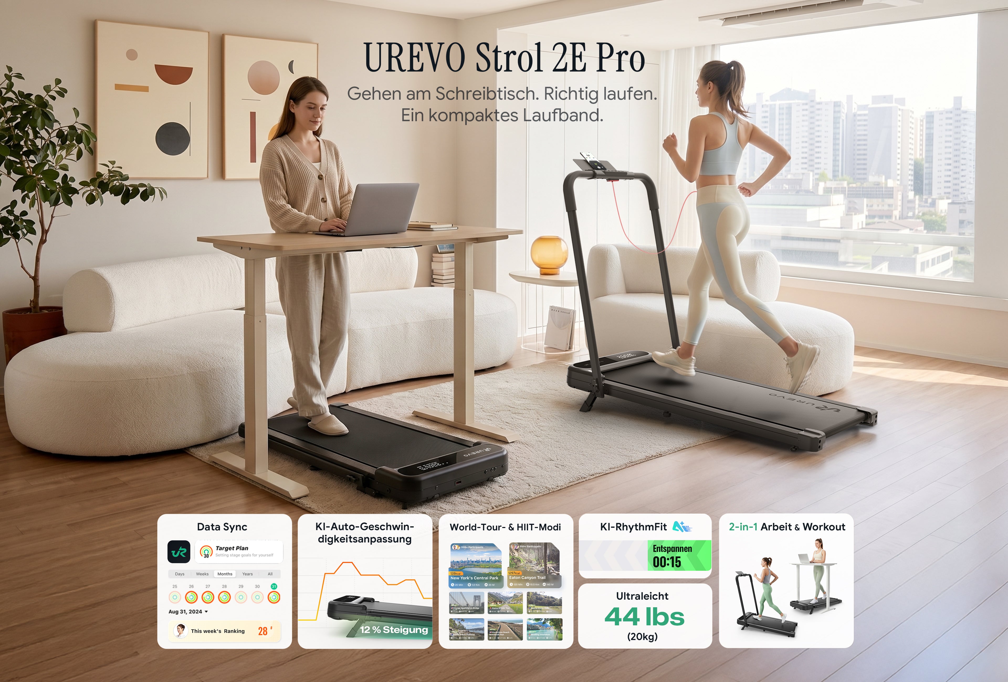 UREVO Strol 2E Pro home treadmill